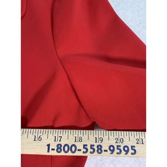 Kasper Red Blazer Women's Size 8 Button Front Lined Career Jacket - Picture 10 of 13